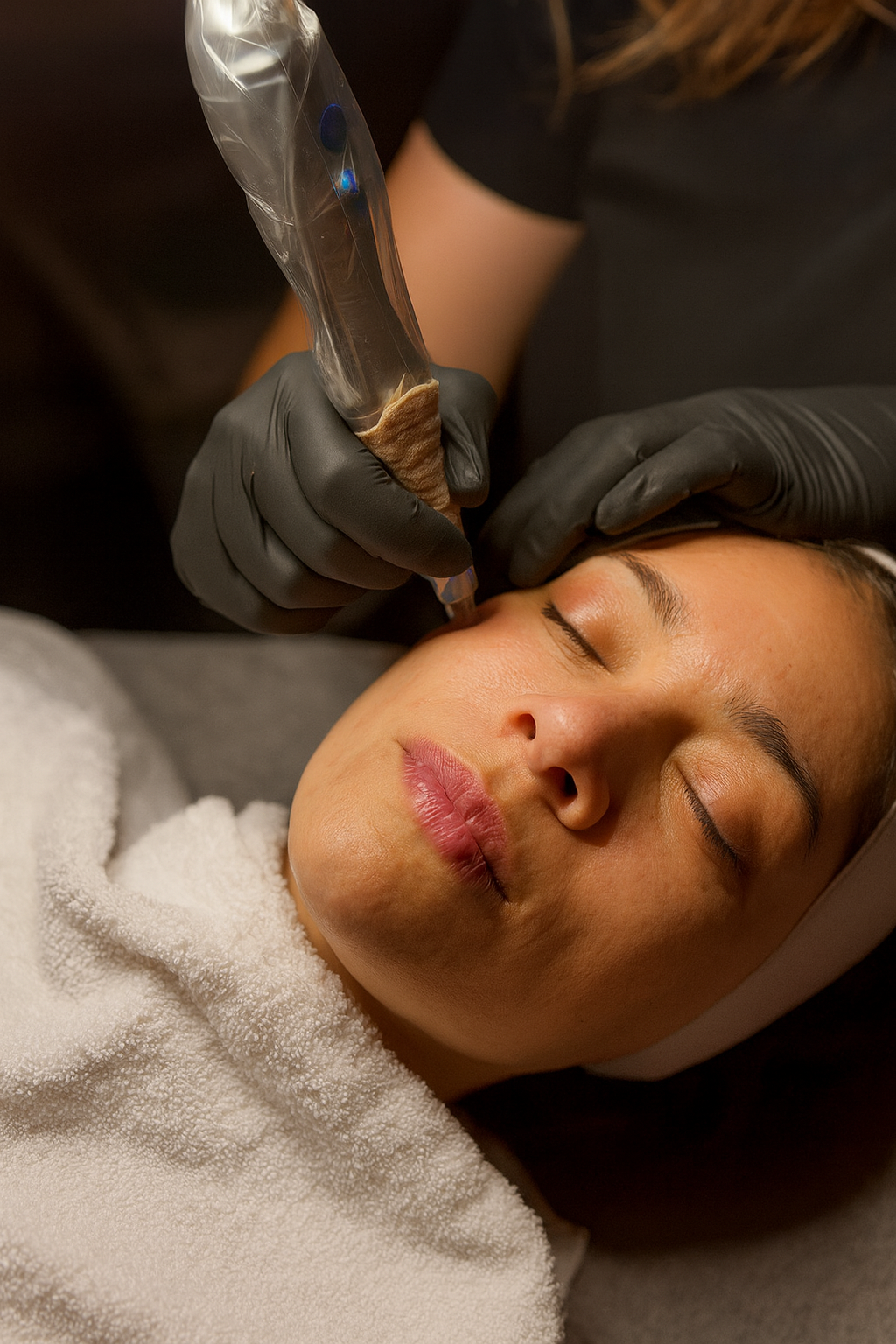 Microneedling close-up treatment in Valencia